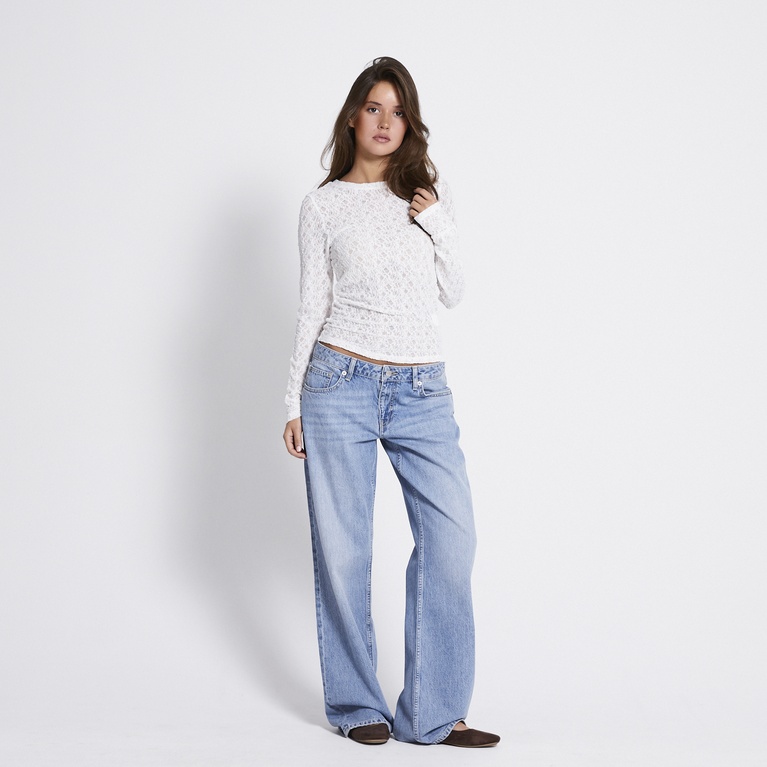 Long sleeve lace top "Lacey" Off white